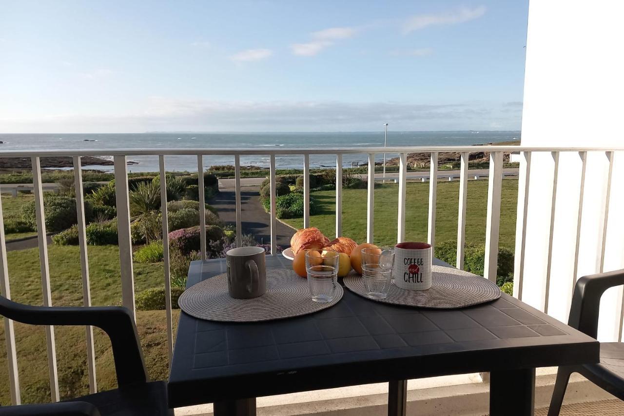 Grand Studio Vue Mer Dans Residence Des 3 Iles Pres De La Thalasso Quiberon Bagian luar foto